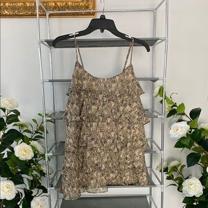 Y2K snake Print Ruffle Top